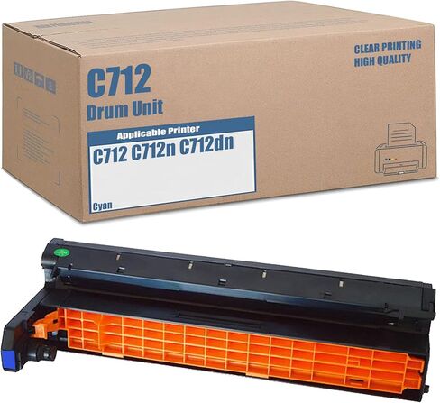 استبدال وحدة الطبل C712 المتوافقة لـ OKI 46507404 46507403 46507402 46507401 إنتاجية عالية للاستخدام مع طابعة C712 C712n C712dn (4 عبوات أسود + سماوي + أصفر + أرجواني) in Kuwait