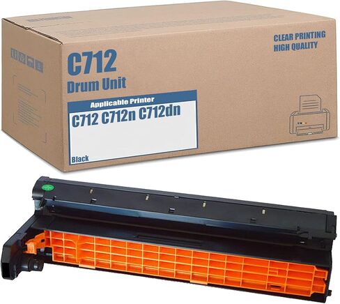 استبدال وحدة الطبل C712 المتوافقة لـ OKI 46507404 46507403 46507402 46507401 إنتاجية عالية للاستخدام مع طابعة C712 C712n C712dn (4 عبوات أسود + سماوي + أصفر + أرجواني) in Kuwait