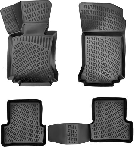 سجادات أرضية مرسيدس C Class 2008-2014 مخصصة من المطاط 3D بطانات أرضية قياس بالليزر لجميع الأحوال الجوية شديدة التحمل مقاومة للماء وعديمة الرائحة وغير قابلة للانزلاق TPE (أمامي وخلفي، أسود) in Kuwait