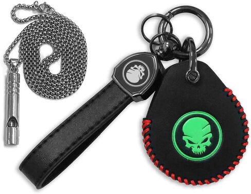 غطاء جلدي لمفتاح السيارة، متوافق مع Harley Davidson Fatboy Heritage Classic Standard RoadKing Ultra Classic Electra Glide V-Rod Dyna Sportster Key Fob حامل سلسلة مفاتيح وقلادة جمجمة in Kuwait