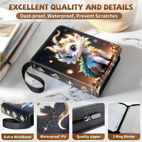 Card Binder for Pokemon Cards 9-pocket 900 Pockets.Trading Card Holder Album Book Case for TCG Cards.with 50 Removable Sleeves.for Collectors Boys Girls Toys Gift(black) in Saudi Arabia