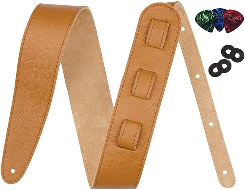 Fender Premium Guitar Strap - Vintage Tweed Bundle with Black Strap Blocks and Picks in Saudi Arabia