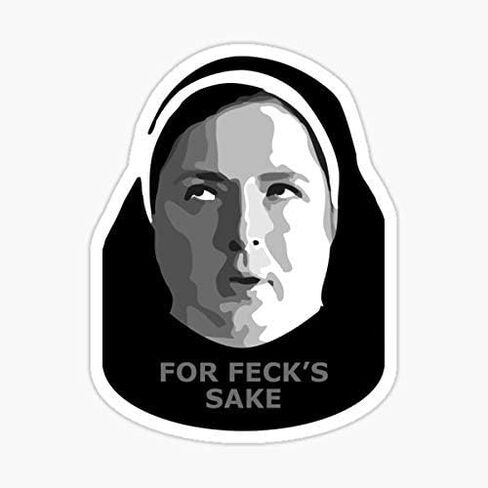 ملصق لاصق - رسم ملصق - يلتصق على أي سطح مستو فقط - من أجل feck's - ملصق لاصق Sister Michael Derry Girls - رسم ملصق - يلتصق على أي سطح مستو in Saudi Arabia