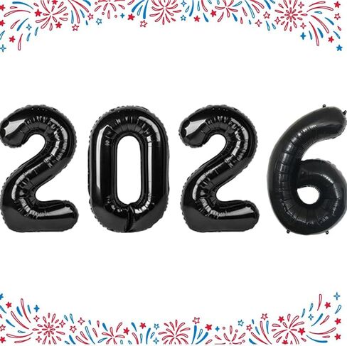 2026-بالون رقم-بالون 2026 40 بوصة بالونات فويل كبيرة لحفلات رأس السنة وحفلات التخرج وأعياد الميلاد والذكرى السنوية وحفلات الزفاف ومستلزمات الديكور in Kuwait