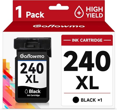خرطوشة حبر سوداء PG-240XL بديلة لـ Canon 240XL 240 PG240 XL تستخدم عالية الإنتاجية لـ PIXMA MG3600 MG3620 MG2120 MG2220 MG3220 MG3520 MG3620 MG4120 MG4220 TS5120 MX522 MX532 MX472(1 أسود) in Kuwait