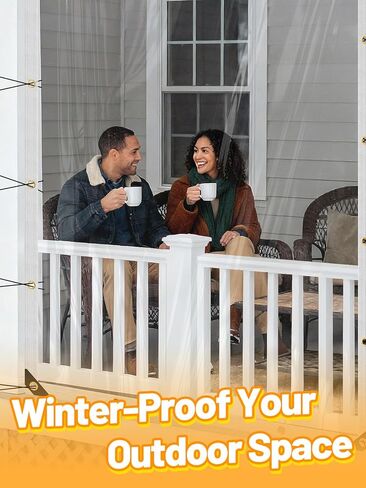 6 x 13ft Ultra Clear Tarp Waterproof - Heavy-Duty Vinyl Plastic Tarpaulin with Grommets, Thicken Transparent PVC Windproof Patio Enclosure for Winter Chicken Coop Window Balcony in Kuwait