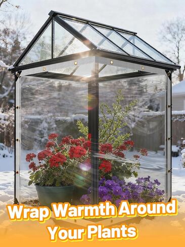 6 x 13ft Ultra Clear Tarp Waterproof - Heavy-Duty Vinyl Plastic Tarpaulin with Grommets, Thicken Transparent PVC Windproof Patio Enclosure for Winter Chicken Coop Window Balcony in Kuwait