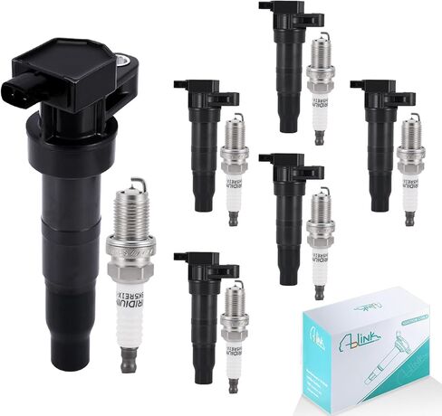Set of 4 UF499 Ignition Coil Pack & 7090 Spark Plugs 1.4L 1.6L For Dodge Attitude 2006-2010,Hyundai Accent 2006-2011,Kia Rio Rio5 2006-2011 IC579 GN10330 in Kuwait