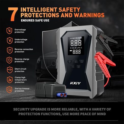 Air Jump Starter with Air Compressor, Car Battery Jumper Starter Portable 1500A (8.0 Gas/4.0L Diesel) with 150PSI Cordless Auto-Shutoff Tire Inflator, 12V Battery Charger Booster in Saudi Arabia