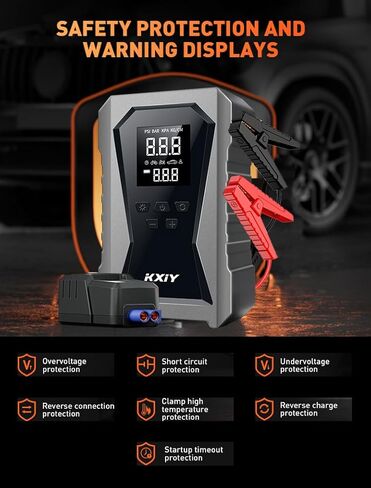 Air Jump Starter with Air Compressor, Car Battery Jumper Starter Portable 1500A (8.0 Gas/4.0L Diesel) with 150PSI Cordless Auto-Shutoff Tire Inflator, 12V Battery Charger Booster in Saudi Arabia