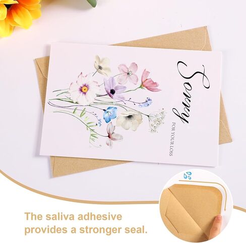 C2U Sympathy Cards with Envelopes – 20 Pack Condolence & Thinking of You Cards with Stickers – Elegant Floral Designs & Heartfelt Messages in Saudi Arabia