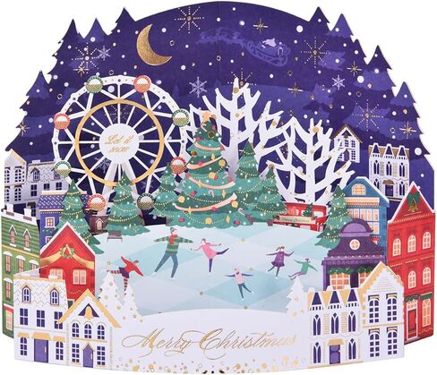 Joyvine 3D pop-up Christmas greeting cards, exquisite and unique 3D paper carved design, Multi-layered paper-cut Christmas Eve greeting card, 3D Christmas tree, creative blessing card 3D ornaments,with envelopes and blank cards. (Santa Claus) in Saudi Arabia