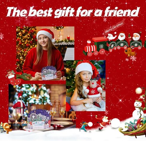 Joyvine 3D pop-up Christmas greeting cards, exquisite and unique 3D paper carved design, Multi-layered paper-cut Christmas Eve greeting card, 3D Christmas tree, creative blessing card 3D ornaments,with envelopes and blank cards. (Santa Claus) in Saudi Arabia