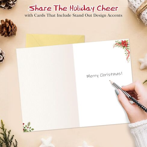 FLYAB Funny Christmas Cards - 5.5x8 Inch Tuxedo Cat Funny Xmas Card with Envelopes Humorous Christmas Kisses Holiday Gift for Cat Lovers Friends Family Men Women in Saudi Arabia