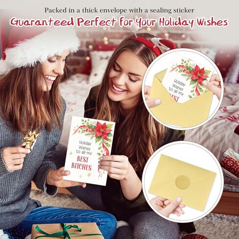FLYAB Funny Christmas Cards - 5.5x8 Inch Tuxedo Cat Funny Xmas Card with Envelopes Humorous Christmas Kisses Holiday Gift for Cat Lovers Friends Family Men Women in Saudi Arabia