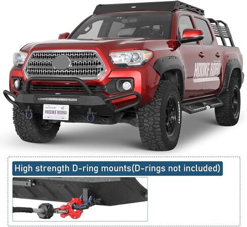 Hooke Road Tacoma Stubby Front Bumper with 72W LED Spotlight Bar for 2016-2023 Toyota Tacoma 3rd Gen, Steel Off-Road Bumper Bull Bar with Recovery Mounts & Tubular Grille Guard in Saudi Arabia