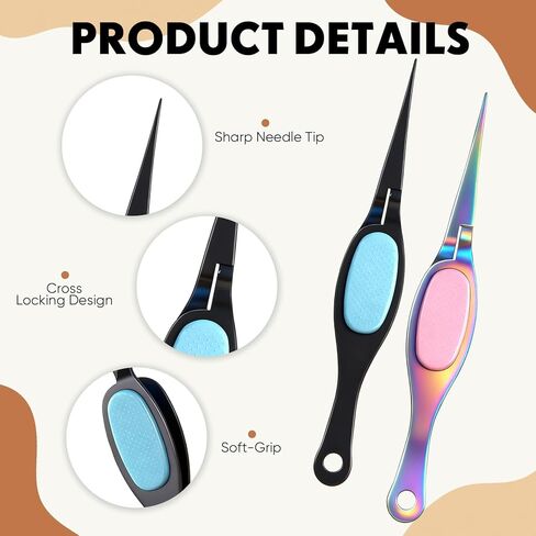 ملاقط حرفية منحنية بقفل متقاطع بطرف مدبب من الستانلس ستيل، ملقط ناعم الامساك بطرف ناعم للحرف اليدوية (قوس قزح وبينك وفضي وبينك، اسود وازرق) in Kuwait