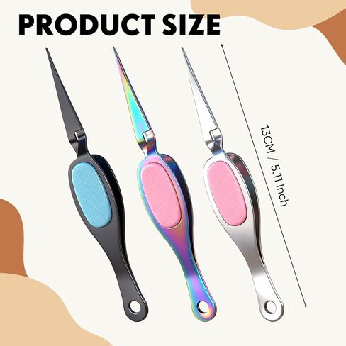 ملاقط حرفية منحنية بقفل متقاطع بطرف مدبب من الستانلس ستيل، ملقط ناعم الامساك بطرف ناعم للحرف اليدوية (قوس قزح وبينك وفضي وبينك، اسود وازرق) in Kuwait