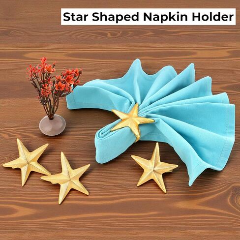 مجموعة حلقات مناديل معدنية مكونة من 12 قطعة، إكسسوارات مستديرة الشكل لتزيين طاولة الطعام في الحفلات، وحفلات الزفاف، وأعياد الميلاد، والهدايا للأم والأخت والأصدقاء - ذهبي معدني in Kuwait