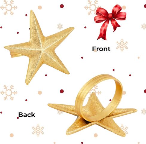 مجموعة حلقات مناديل معدنية مكونة من 12 قطعة، إكسسوارات مستديرة الشكل لتزيين طاولة الطعام في الحفلات، وحفلات الزفاف، وأعياد الميلاد، والهدايا للأم والأخت والأصدقاء - ذهبي معدني in Kuwait