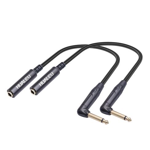 6FT 6.35mm Right Angle TS Male to 6.35mm 1/4 Inch TS Female Cable, 6.35mm 1/4 Mono Male to Female Connector for Bottom Plug Guitar/V-Shape Guitar/Front Facing Jack Guitar-1Pack in Kuwait