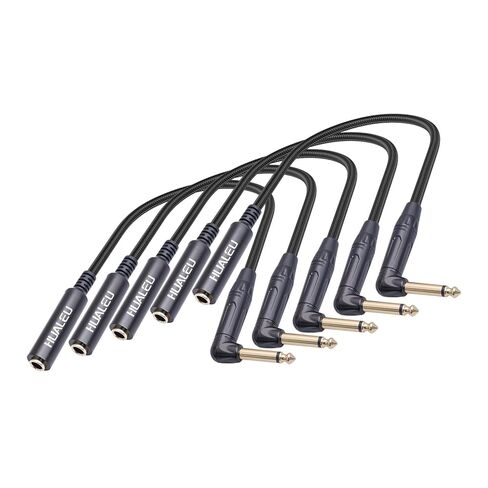 6FT 6.35mm Right Angle TS Male to 6.35mm 1/4 Inch TS Female Cable, 6.35mm 1/4 Mono Male to Female Connector for Bottom Plug Guitar/V-Shape Guitar/Front Facing Jack Guitar-1Pack in Kuwait