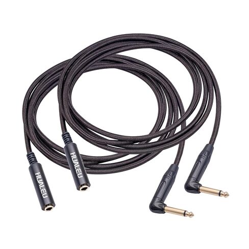 6FT 6.35mm Right Angle TS Male to 6.35mm 1/4 Inch TS Female Cable, 6.35mm 1/4 Mono Male to Female Connector for Bottom Plug Guitar/V-Shape Guitar/Front Facing Jack Guitar-1Pack in Kuwait