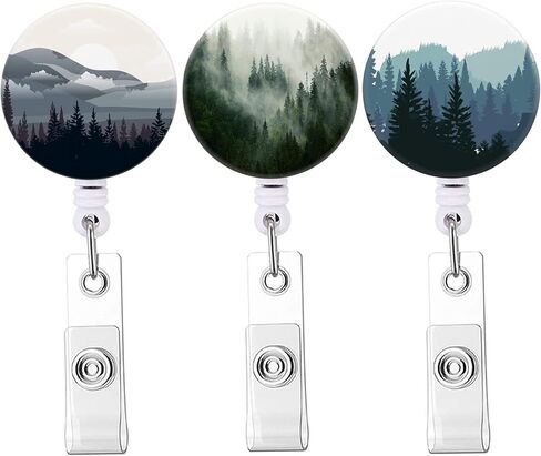 بكرة حامل شارة معدنية قابلة للسحب شديدة التحمل مع مشبك حزام وحلقة مفاتيح لسلسلة مفاتيح بطاقة الهوية، سلك سلك فولاذي مقوى مقاس 21.6 بوصة (فضي + ذهبي + ذهبي وردي) in Kuwait