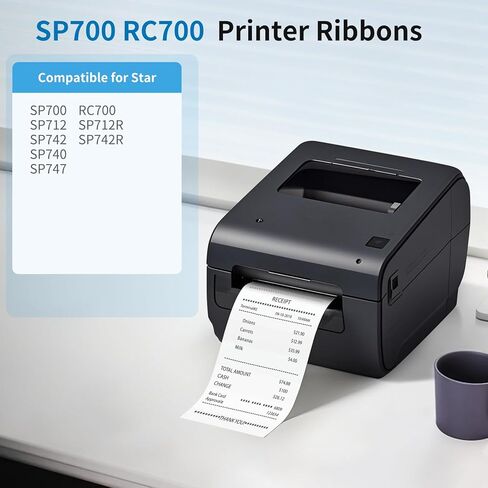 شريط طابعة SP700 متوافق مع خرطوشة شريط Star SP700 RC700 SP712 SP712BR SP-742 SP742R SP740 SP747، شريط حبر SP-700، حزمة من 24 in Kuwait