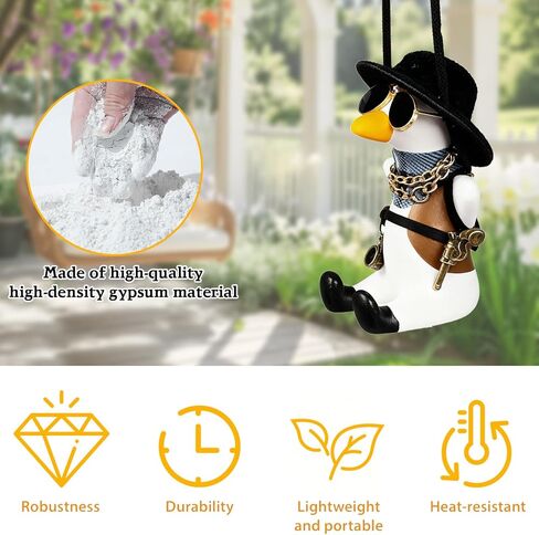 النظارات الشمسية قلادة بطة لطيف اكسسوارات السيارات، بارد رعاة البقر بطة ريا Rview مرآة الملحقات، رائعتين قلادة البطة الطائرة - هدية عظيمة لأعياد الميلاد، عيد الميلاد، عيد الأب، أو سيارة جديدة in Saudi Arabia