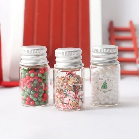 Dollhouse Decoration Accessories, 1:12 Dollhouse Ornament Miniature 3 Pcs Mini Christmas Snowball Decoration Particle Cookies Candy in Saudi Arabia