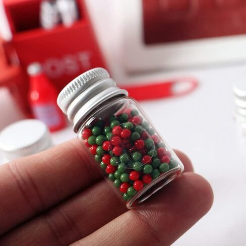 Dollhouse Decoration Accessories, 1:12 Dollhouse Ornament Miniature 3 Pcs Mini Christmas Snowball Decoration Particle Cookies Candy in Saudi Arabia