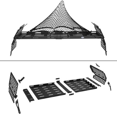 Hooke Road 4Runner Trunk Organizer رف تخزين البضائع لعام 2003 2004 2005 Toyota 4Runner الجيل الرابع، رف لوحة MOLLE للنافذة الخلفية لمعدات التخييم البرية in Kuwait