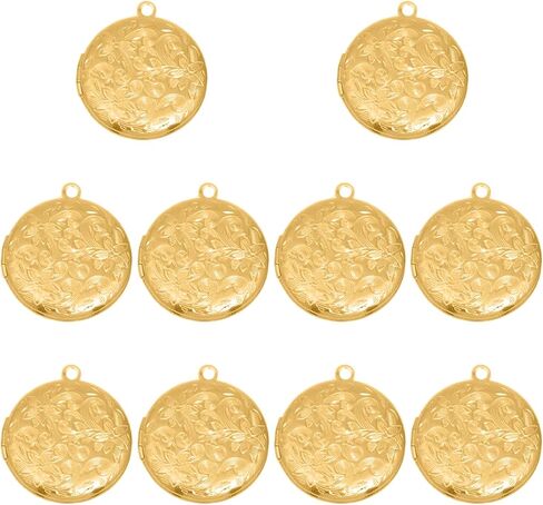 Framendino, 20 Pack Silver Stainless Steel Locket Charms Flat Round Photo Frame Charm Locket Pendants for DIY Memorial Necklace Jewelry Making in Kuwait