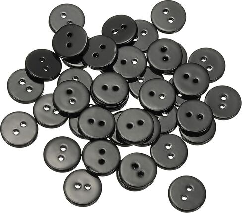 uxcell 42Pcs Natural Shell Button, 2 Hole 11.5mm Round Mother of Pearl Buttons for Shirt Coats Suits Jacket Jeans Skirts DIY Sewing Crafts, Black in Saudi Arabia