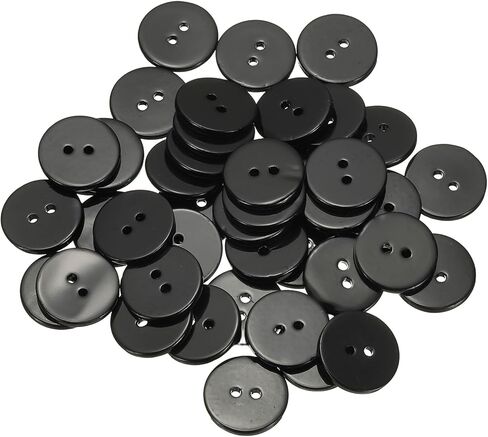 uxcell 42Pcs Natural Shell Button, 2 Hole 11.5mm Round Mother of Pearl Buttons for Shirt Coats Suits Jacket Jeans Skirts DIY Sewing Crafts, Black in Saudi Arabia
