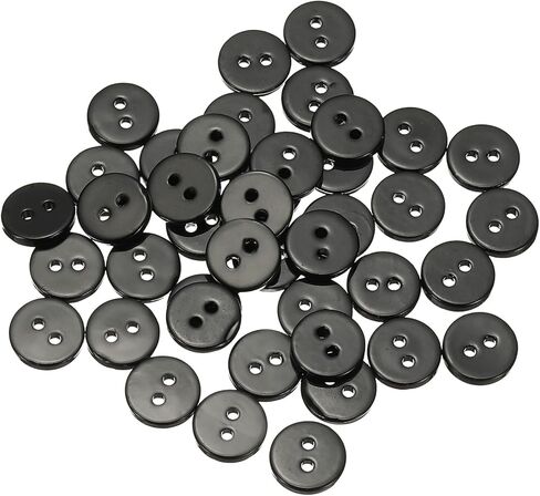 uxcell 42Pcs Natural Shell Button, 2 Hole 11.5mm Round Mother of Pearl Buttons for Shirt Coats Suits Jacket Jeans Skirts DIY Sewing Crafts, Black in Saudi Arabia