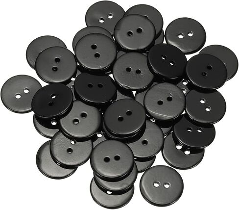 uxcell 42Pcs Natural Shell Button, 2 Hole 11.5mm Round Mother of Pearl Buttons for Shirt Coats Suits Jacket Jeans Skirts DIY Sewing Crafts, Black in Saudi Arabia