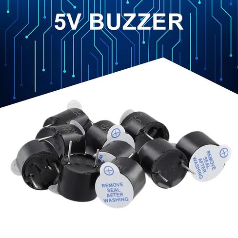 10PCS 5V Electronic Active Buzzer 12 * 9.5mm Active Buzzer Sounder Speaker Buzzer Magnetic Long Continous Beep Tone in Saudi Arabia