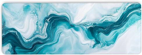Orange Marble Desk Mat, Orange and Gold Large Mouse Pad, Waterproof Extended Keyboard and Mousepad Desk Pad for Work, Game, Seamed Edges and Non-Slip Base, 31.5 X 11.8 Inch, 3mm Thick in Saudi Arabia