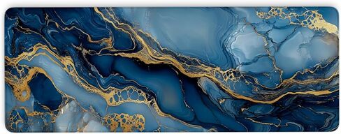 Orange Marble Desk Mat, Orange and Gold Large Mouse Pad, Waterproof Extended Keyboard and Mousepad Desk Pad for Work, Game, Seamed Edges and Non-Slip Base, 31.5 X 11.8 Inch, 3mm Thick in Saudi Arabia