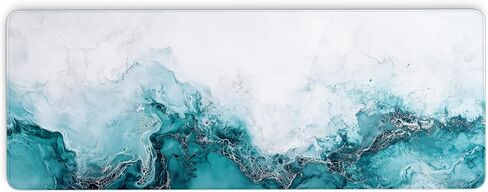 Orange Marble Desk Mat, Orange and Gold Large Mouse Pad, Waterproof Extended Keyboard and Mousepad Desk Pad for Work, Game, Seamed Edges and Non-Slip Base, 31.5 X 11.8 Inch, 3mm Thick in Saudi Arabia