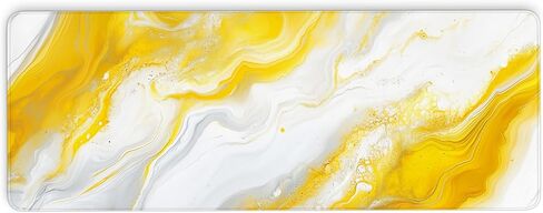 Orange Marble Desk Mat, Orange and Gold Large Mouse Pad, Waterproof Extended Keyboard and Mousepad Desk Pad for Work, Game, Seamed Edges and Non-Slip Base, 31.5 X 11.8 Inch, 3mm Thick in Saudi Arabia