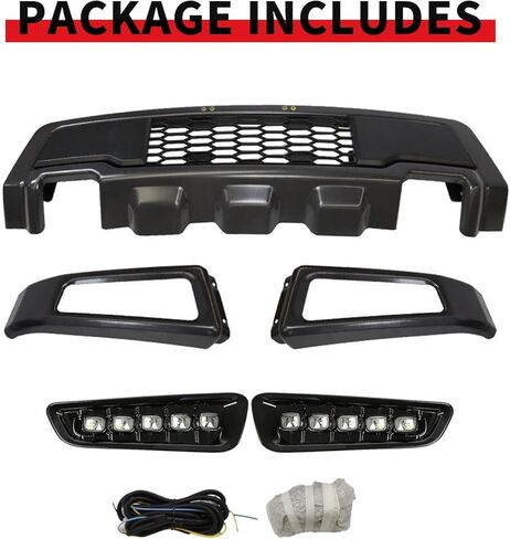 Front Bumper Compatible with 2018 2019 2020 F-150, Rpt Style Front Bumper Assembly Replacement with 2 Fog Lights, Glossy Charcoal Grey in Saudi Arabia