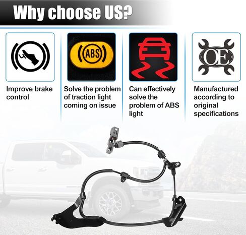 X AUTOHAUX الجبهة اليسرى ABS عجلة السرعة الاستشعار ABS الاستشعار عن ايسوزو D-Max 2012-2021 33.66 "طول in Saudi Arabia