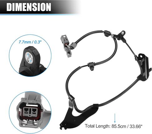 X AUTOHAUX الجبهة اليسرى ABS عجلة السرعة الاستشعار ABS الاستشعار عن ايسوزو D-Max 2012-2021 33.66 "طول in Saudi Arabia