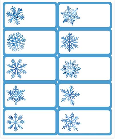 Whaline 300Pcs Winter Address Labels Christmas Paper Gift Tags Blue Snowflakes Printable Mailing Labels Fit for Laser and Ink Jet Printer for Package Envelope Card Home Office, 2 x 4 Inch in Saudi Arabia