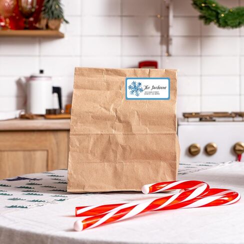 Whaline 300Pcs Winter Address Labels Christmas Paper Gift Tags Blue Snowflakes Printable Mailing Labels Fit for Laser and Ink Jet Printer for Package Envelope Card Home Office, 2 x 4 Inch in Saudi Arabia