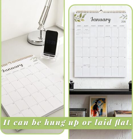 2026 Calendar, 18 Month Wall Calendar from January 2026 to June 2027, 14.5" x 11.8" Large Monthly Calendar for Home School Office Planning, Vertical Version in Saudi Arabia