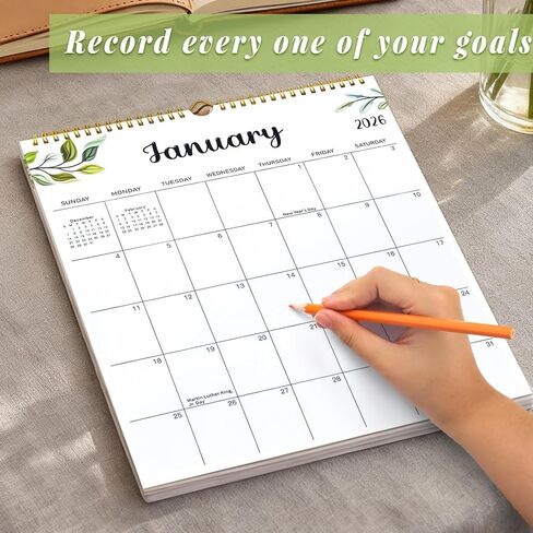2026 Calendar, 18 Month Wall Calendar from January 2026 to June 2027, 14.5" x 11.8" Large Monthly Calendar for Home School Office Planning, Vertical Version in Saudi Arabia